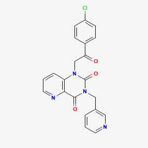 molecular formula C21H15ClN4O3 B2373482 1-(2-(4-chlorophenyl)-2-oxoethyl)-3-(pyridin-3-ylmethyl)pyrido[3,2-d]pyrimidine-2,4(1H,3H)-dione CAS No. 941990-08-5