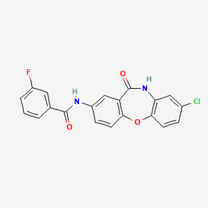 molecular formula C20H12ClFN2O3 B2373490 N-(8-chloro-11-oxo-10,11-dihydrodibenzo[b,f][1,4]oxazepin-2-yl)-3-fluorobenzamide CAS No. 922031-66-1
