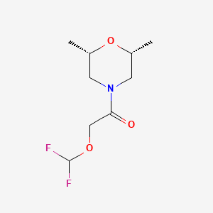 molecular formula C9H15F2NO3 B2373491 2-(二氟甲氧基)-1-[(2R,6S)-2,6-二甲基吗啉-4-基]乙烷-1-酮 CAS No. 2093464-84-5