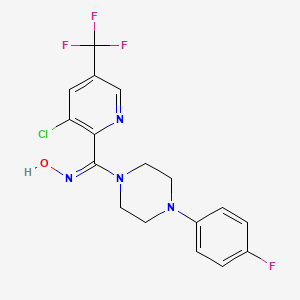 molecular formula C17H15ClF4N4O B2373492 [3-氯-5-(三氟甲基)-2-吡啶基][4-(4-氟苯基)哌嗪基]甲酮肟 CAS No. 320420-31-3