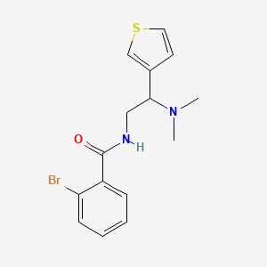 molecular formula C15H17BrN2OS B2373497 2-溴-N-(2-(二甲基氨基)-2-(噻吩-3-基)乙基)苯甲酰胺 CAS No. 954592-64-4