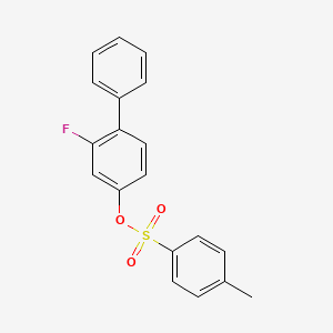 molecular formula C19H15FO3S B2373505 2-Fluoro[1,1'-biphenyl]-4-yl 4-methylbenzenesulfonate CAS No. 477862-58-1