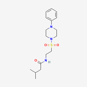 molecular formula C17H27N3O3S B2373507 3-methyl-N-(2-((4-phenylpiperazin-1-yl)sulfonyl)ethyl)butanamide CAS No. 897611-60-8