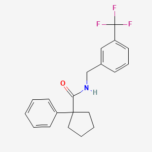 molecular formula C20H20F3NO B2373518 1-苯基-N-[[3-(三氟甲基)苯基]甲基]环戊烷-1-甲酰胺 CAS No. 1023876-97-2