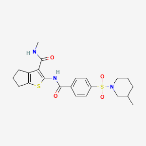 N-methyl-2-(4-((3-methylpiperidin-1-yl)sulfonyl)benzamido)-5,6-dihydro-4H-cyclopenta[b]thiophene-3-carboxamide