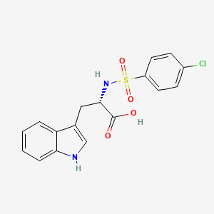 molecular formula C17H15ClN2O4S B2373547 (2S)-2-[(4-chlorophenyl)sulfonylamino]-3-(1H-indol-3-yl)propanoic acid CAS No. 85979-01-7