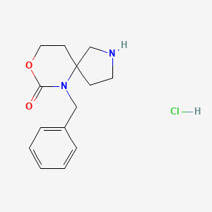 molecular formula C14H19ClN2O2 B2373551 6-Benzyl-8-oxa-2,6-diazaspiro[4.5]decan-7-one hydrochloride CAS No. 1408075-72-8