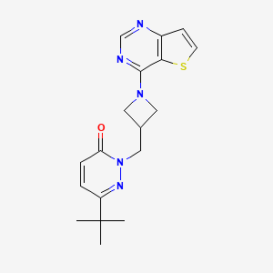 6-Tert-butyl-2-[(1-{thieno[3,2-d]pyrimidin-4-yl}azetidin-3-yl)methyl]-2,3-dihydropyridazin-3-one