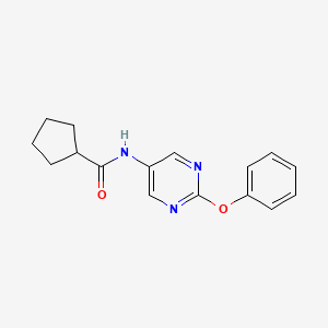 molecular formula C16H17N3O2 B2373559 N-(2-phenoxypyrimidin-5-yl)cyclopentanecarboxamide CAS No. 1421499-26-4
