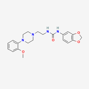 molecular formula C21H26N4O4 B2373577 1-(苯并[d][1,3]二氧杂环-5-基)-3-(2-(4-(2-甲氧苯基)哌嗪-1-基)乙基)脲 CAS No. 1207051-93-1