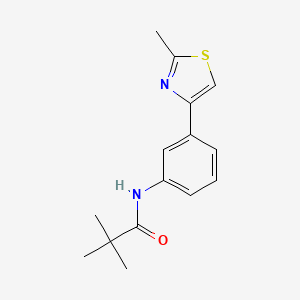 molecular formula C15H18N2OS B2373580 2,2-二甲基-N-[3-(2-甲基-1,3-噻唑-4-基)苯基]丙酰胺 CAS No. 835890-74-9