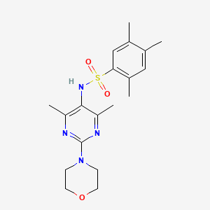 molecular formula C19H26N4O3S B2373585 N-(4,6-dimethyl-2-morpholinopyrimidin-5-yl)-2,4,5-trimethylbenzenesulfonamide CAS No. 1448076-79-6