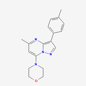 molecular formula C18H20N4O B2373590 4-(5-甲基-3-(对甲苯基)吡唑并[1,5-a]嘧啶-7-基)吗啉 CAS No. 900869-56-9