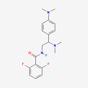 molecular formula C19H23F2N3O B2373591 N-(2-(二甲基氨基)-2-(4-(二甲基氨基)苯基)乙基)-2,6-二氟苯甲酰胺 CAS No. 946262-50-6