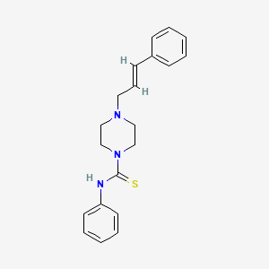 molecular formula C20H23N3S B2373592 N-phenyl-4-[(2E)-3-phenylprop-2-en-1-yl]piperazine-1-carbothioamide CAS No. 332053-02-8