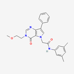 molecular formula C25H26N4O3 B2373593 N-(3,5-dimethylphenyl)-2-[3-(2-methoxyethyl)-4-oxo-7-phenyl-3,4-dihydro-5H-pyrrolo[3,2-d]pyrimidin-5-yl]acetamide CAS No. 1251697-17-2