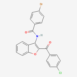 molecular formula C22H13BrClNO3 B2373597 4-bromo-N-[2-(4-chlorobenzoyl)-1-benzofuran-3-yl]benzamide CAS No. 630057-47-5