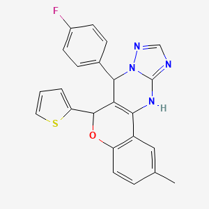 7-(4-fluorophenyl)-2-methyl-6-(thiophen-2-yl)-7,12-dihydro-6H-chromeno[4,3-d][1,2,4]triazolo[1,5-a]pyrimidine