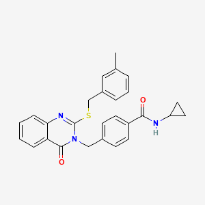 N-cyclopropyl-4-((2-((3-methylbenzyl)thio)-4-oxoquinazolin-3(4H)-yl)methyl)benzamide