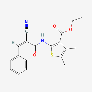 Ethyl 2-[[(Z)-2-cyano-3-phenylprop-2-enoyl]amino]-4,5-dimethylthiophene-3-carboxylate