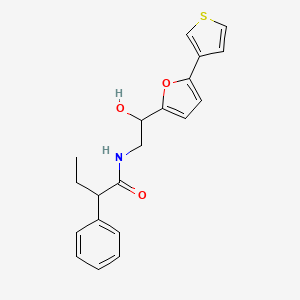 molecular formula C20H21NO3S B2373614 N-(2-hydroxy-2-(5-(thiophen-3-yl)furan-2-yl)ethyl)-2-phenylbutanamide CAS No. 2034490-01-0