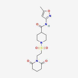 molecular formula C17H24N4O6S B2373615 1-((2-(2,6-二氧代哌啶-1-基)乙基)磺酰基)-N-(5-甲基异恶唑-3-基)哌啶-4-甲酰胺 CAS No. 1226448-42-5