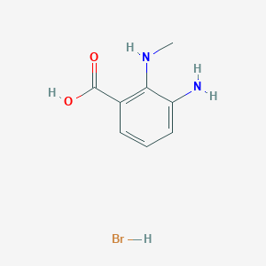 molecular formula C8H11BrN2O2 B2373621 3-Amino-2-(methylamino)benzoic acid;hydrobromide CAS No. 2108527-88-2