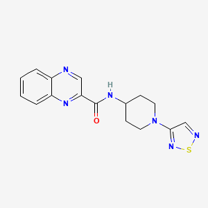 molecular formula C16H16N6OS B2373623 N-[1-(1,2,5-thiadiazol-3-yl)piperidin-4-yl]quinoxaline-2-carboxamide CAS No. 2097920-98-2