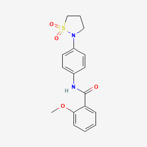 molecular formula C17H18N2O4S B2373644 N-(4-(1,1-二氧化异噻唑烷-2-基)苯基)-2-甲氧基苯甲酰胺 CAS No. 900005-19-8