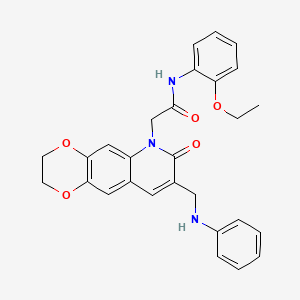 2-[8-(anilinomethyl)-7-oxo-2,3-dihydro[1,4]dioxino[2,3-g]quinolin-6(7H)-yl]-N-(2-ethoxyphenyl)acetamide