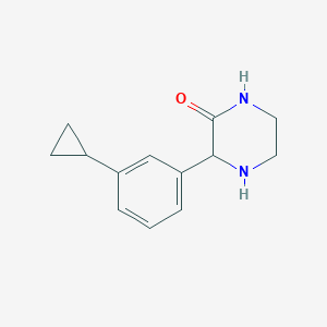 molecular formula C13H16N2O B2373658 3-(3-Cyclopropylphenyl)piperazin-2-one CAS No. 1538837-53-4