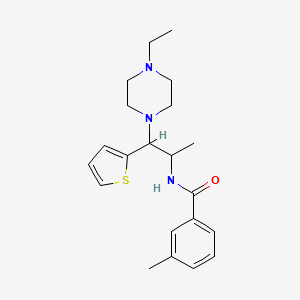 molecular formula C21H29N3OS B2373659 N-(1-(4-乙基哌嗪-1-基)-1-(噻吩-2-基)丙烷-2-基)-3-甲基苯甲酰胺 CAS No. 887205-47-2