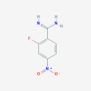 molecular formula C7H6FN3O2 B2373660 2-Fluoro-4-nitrobenzenecarboximidamide CAS No. 1260876-62-7