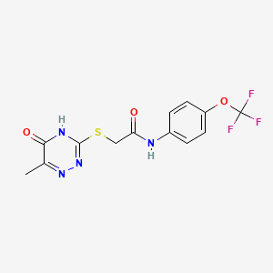 2-((6-methyl-5-oxo-4,5-dihydro-1,2,4-triazin-3-yl)thio)-N-(4-(trifluoromethoxy)phenyl)acetamide