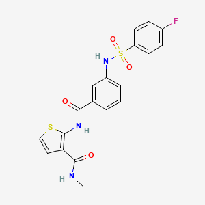 2-(3-(4-fluorophenylsulfonamido)benzamido)-N-methylthiophene-3-carboxamide