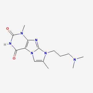 molecular formula C14H20N6O2 B2373674 6-[3-(Dimethylamino)propyl]-4,7-dimethylpurino[7,8-a]imidazole-1,3-dione CAS No. 896819-08-2