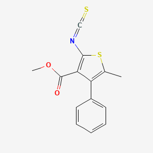 molecular formula C14H11NO2S2 B2373675 2-异硫氰酸酯-5-甲基-4-苯硫代噻吩-3-甲酸甲酯 CAS No. 588682-00-2