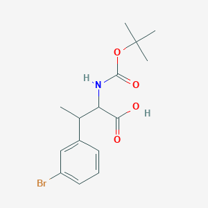 molecular formula C15H20BrNO4 B2373680 3-(3-溴苯基)-2-((叔丁氧羰基)氨基)丁酸 CAS No. 2148569-62-2