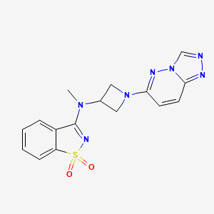 molecular formula C16H15N7O2S B2373684 3-[Methyl(1-{[1,2,4]triazolo[4,3-b]pyridazin-6-yl}azetidin-3-yl)amino]-1lambda6,2-benzothiazole-1,1-dione CAS No. 2200214-01-1