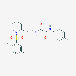 N1-(3,4-dimethylphenyl)-N2-(2-(1-((2,5-dimethylphenyl)sulfonyl)piperidin-2-yl)ethyl)oxalamide