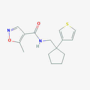 5-methyl-N-((1-(thiophen-3-yl)cyclopentyl)methyl)isoxazole-4-carboxamide