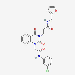 molecular formula C24H21ClN4O5 B2373697 3-(1-(2-((3-chlorophenyl)amino)-2-oxoethyl)-2,4-dioxo-1,2-dihydroquinazolin-3(4H)-yl)-N-(furan-2-ylmethyl)propanamide CAS No. 899909-99-0