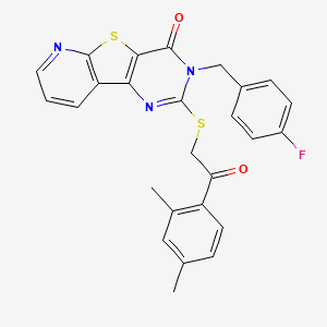 2-((2-(2,4-dimethylphenyl)-2-oxoethyl)thio)-3-(4-fluorobenzyl)pyrido[3',2':4,5]thieno[3,2-d]pyrimidin-4(3H)-one