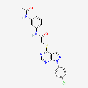 molecular formula C21H17ClN6O2S B2373701 N-(3-乙酰氨基苯基)-2-((1-(4-氯苯基)-1H-吡唑并[3,4-d]嘧啶-4-基)硫)乙酰胺 CAS No. 893913-97-8