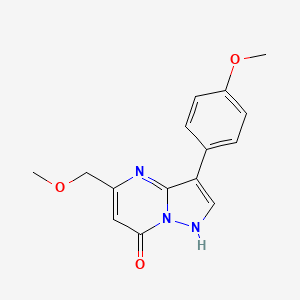 molecular formula C15H15N3O3 B2373704 5-(甲氧基甲基)-3-(4-甲氧基苯基)吡唑并[1,5-a]嘧啶-7-醇 CAS No. 692287-70-0