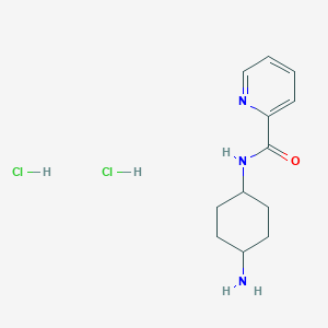 molecular formula C12H19Cl2N3O B2373717 N-[(1R*,4R*)-4-氨基环己基]吡啶甲酰胺二盐酸盐 CAS No. 412356-89-9