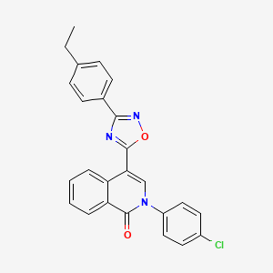 molecular formula C25H18ClN3O2 B2373721 2-(4-chlorophenyl)-4-[3-(4-ethylphenyl)-1,2,4-oxadiazol-5-yl]isoquinolin-1(2H)-one CAS No. 1326902-91-3
