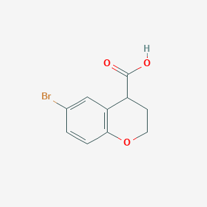 molecular formula C10H9BrO3 B2373732 6-bromo-3,4-dihydro-2H-1-benzopyran-4-carboxylic acid CAS No. 405103-26-6