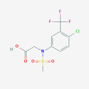 molecular formula C10H9ClF3NO4S B2373733 N-[4-氯-3-(三氟甲基)苯基]-N-(甲磺酰基)甘氨酸 CAS No. 392313-51-8