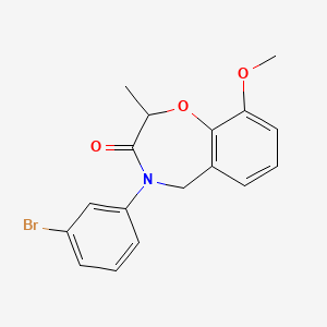molecular formula C17H16BrNO3 B2373741 4-(3-溴苯基)-9-甲氧基-2-甲基-4,5-二氢-1,4-苯并恶杂环庚-3(2H)-酮 CAS No. 1396759-74-2